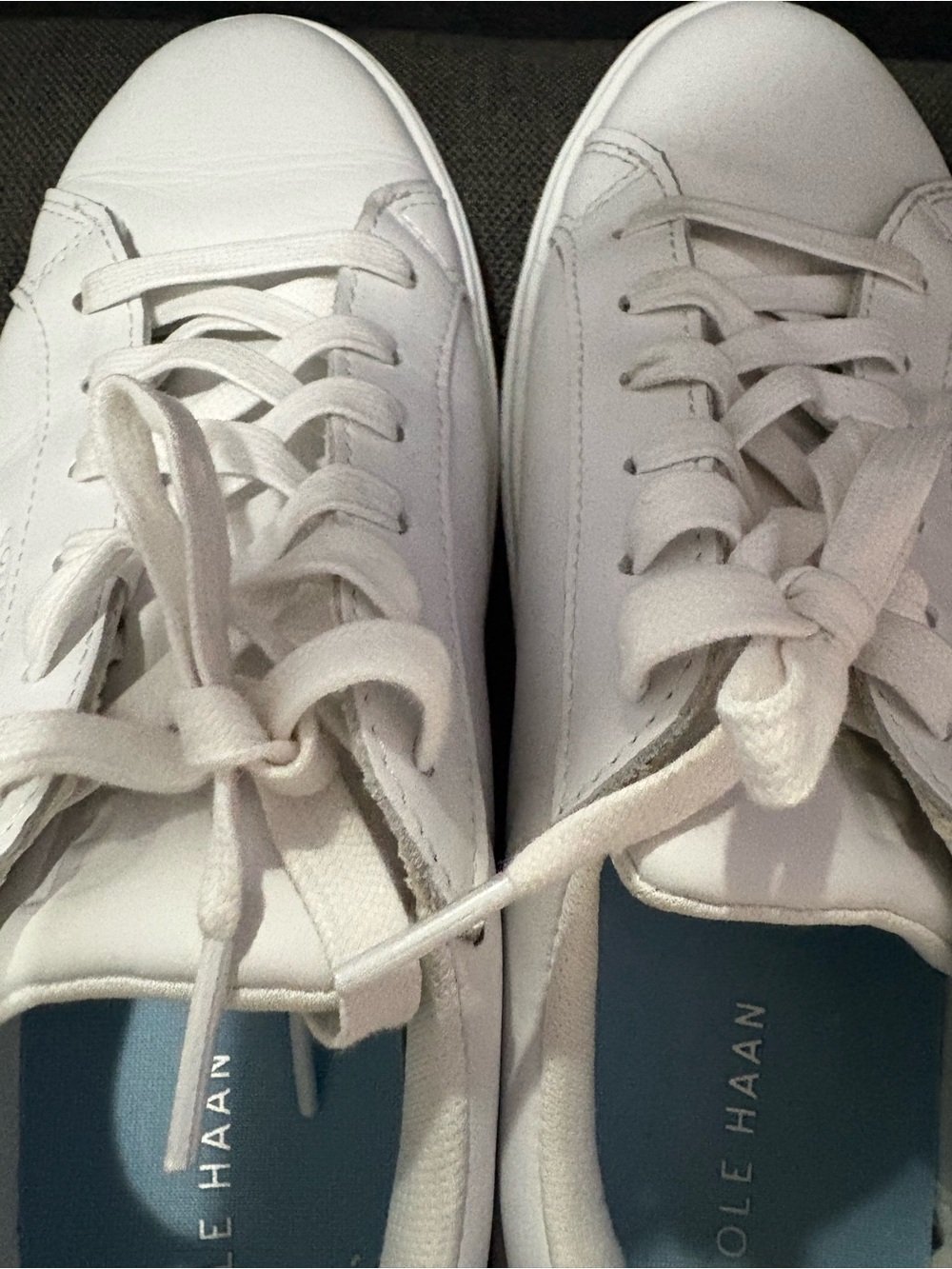Cole Haan Women’s White Leather Sneakers Grand 360 Pre Owned Size 8 Lace Up - Picture 7 of 9